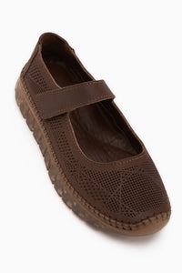 Echtes Leder Solvi Braun Damen Freizeitschuhe