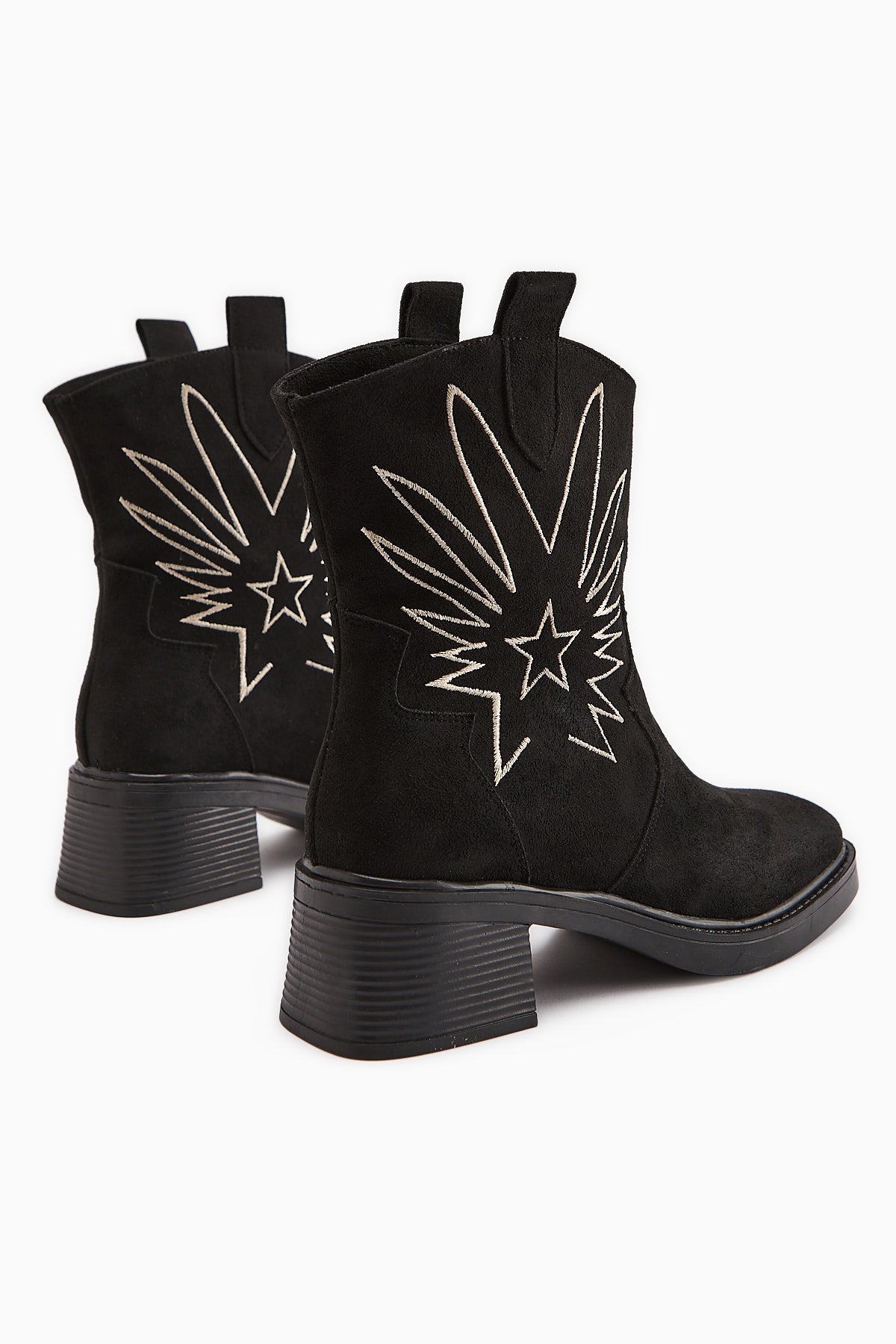 Anica Black Suede Embroidered Women's Boot