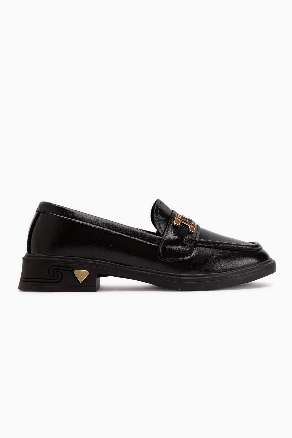Drina Schwarze Schnalle Damen Loafer Alltagsschuhe