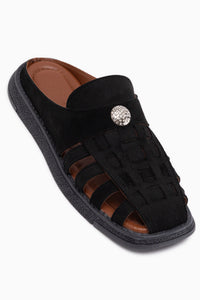 Alde Black Suede Closed Toe Women’s Slippers