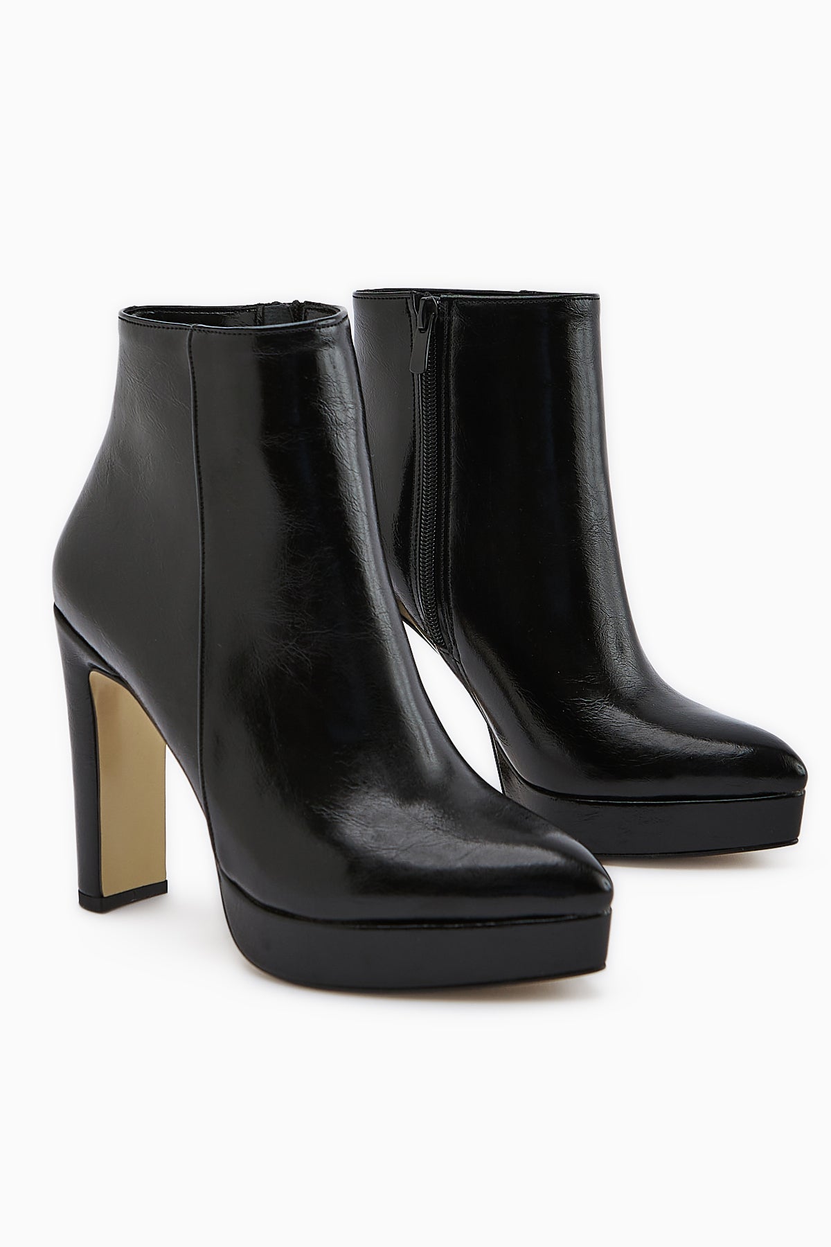 Abbie Black Pointed Toe High Heel Zippered Boot