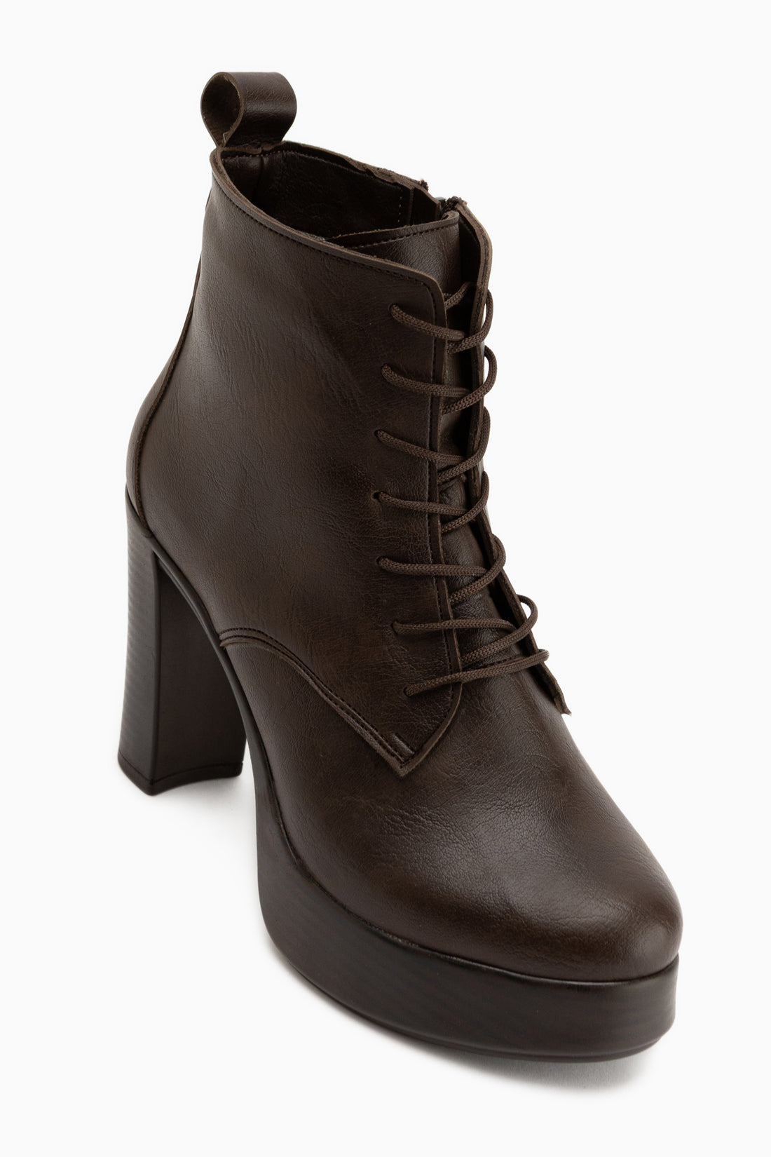 Camia Braun Schnür-Platform Absatz Damen Stiefel