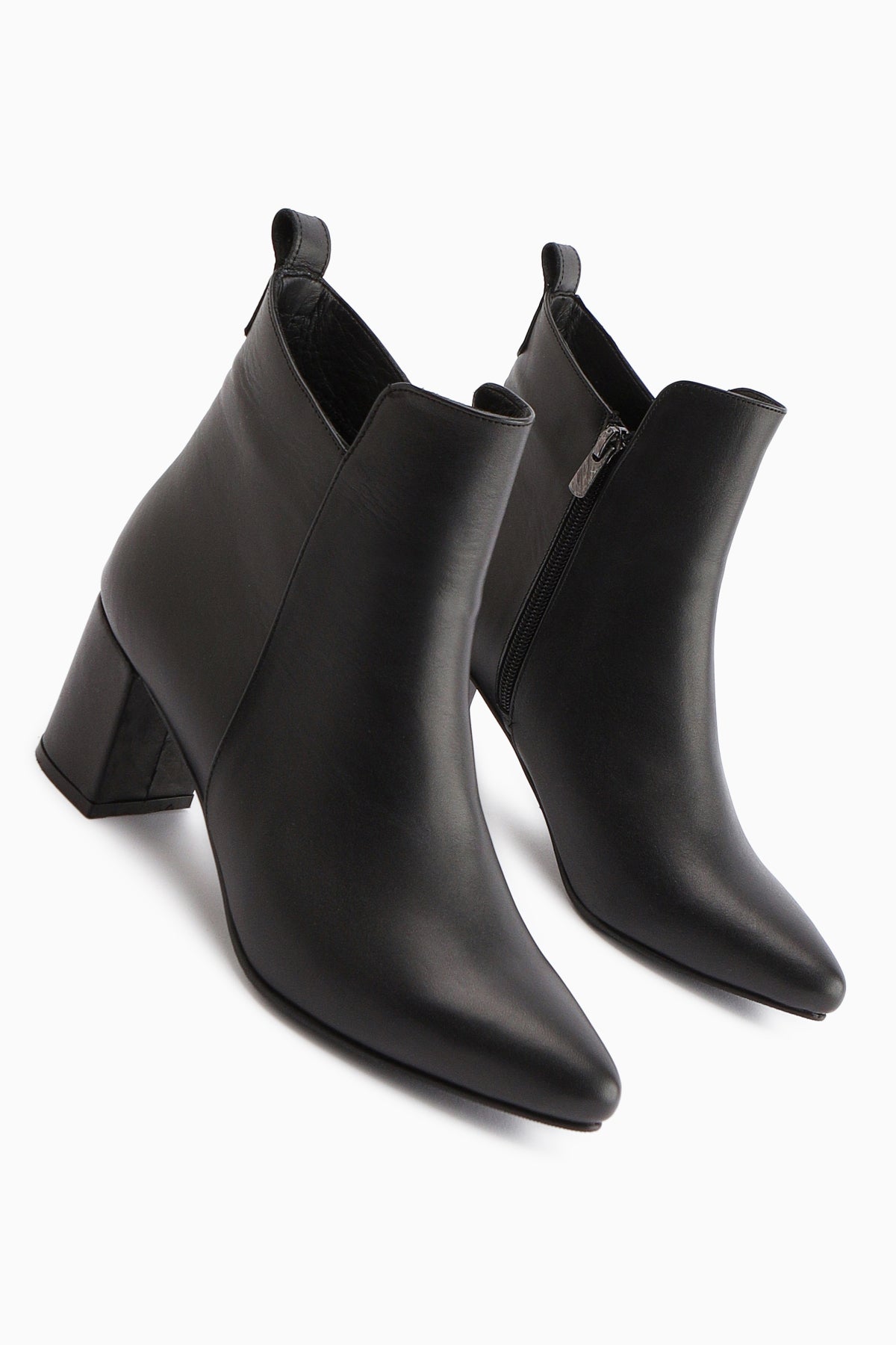 Julia Genuine Leather Black Heeled Women's Boot
