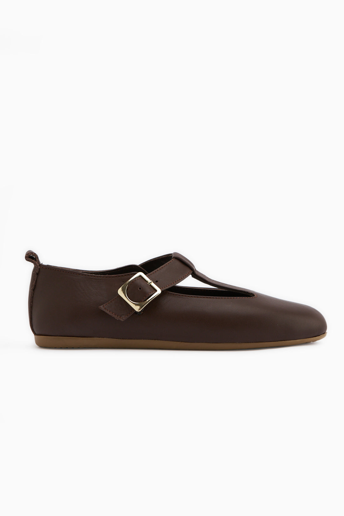 Echtes Leder Danni Braun Gürtelschnalle Damen Ballerinas