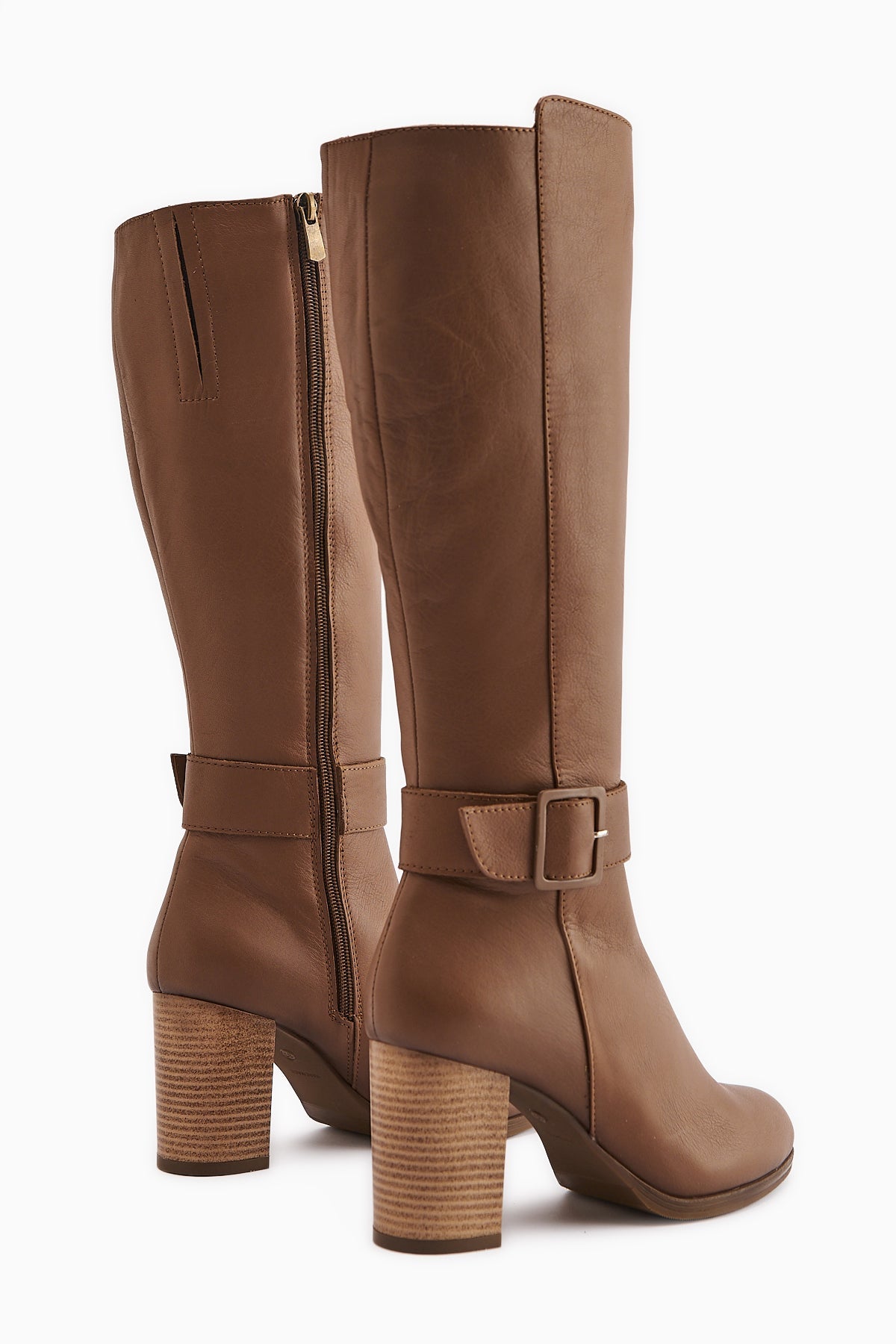 Jeen Genuine Leather Taba Heeled Women's Boot