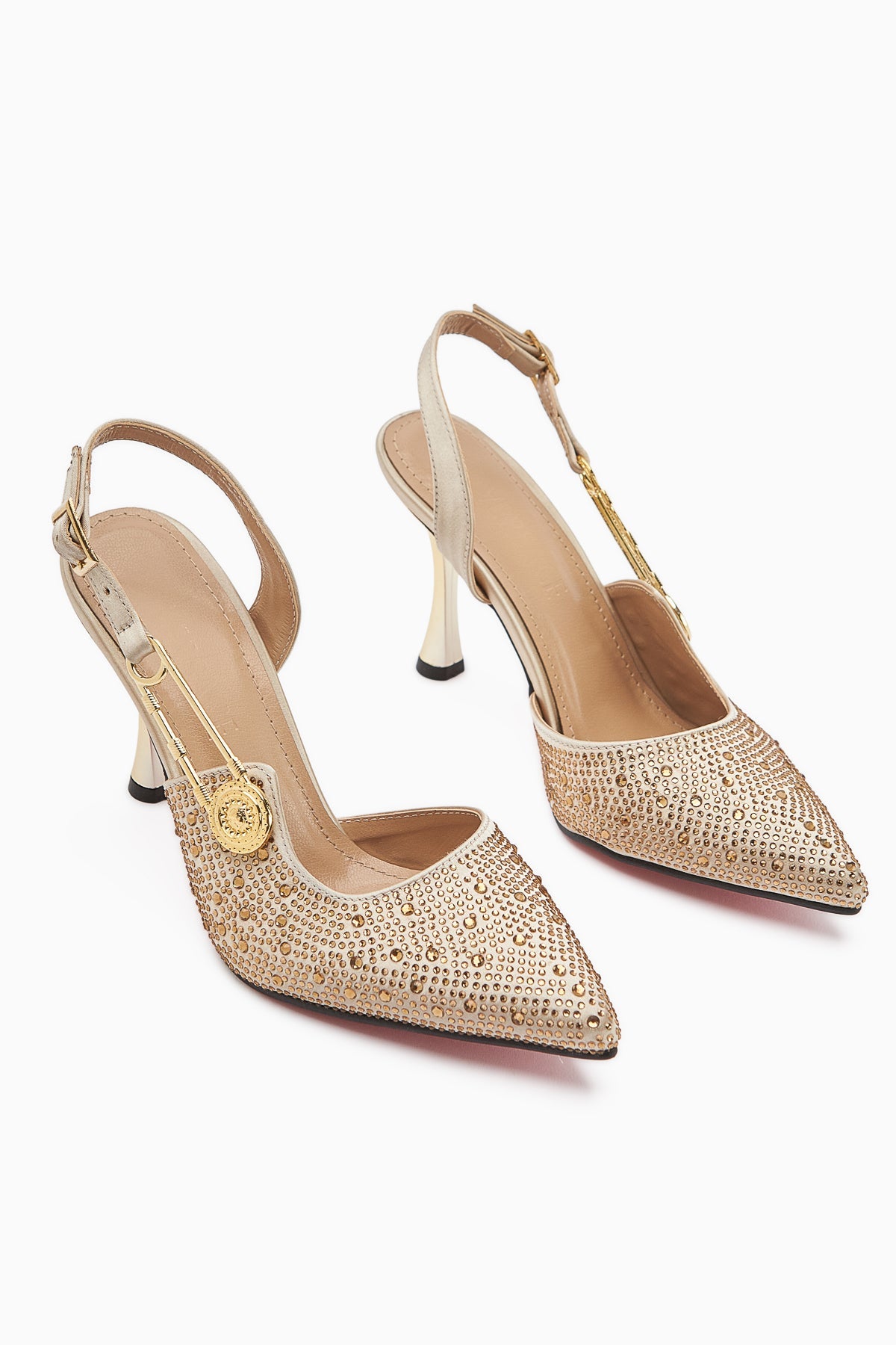 Denise Nude Knöchelriemen-Fersen mit Edelsteinen