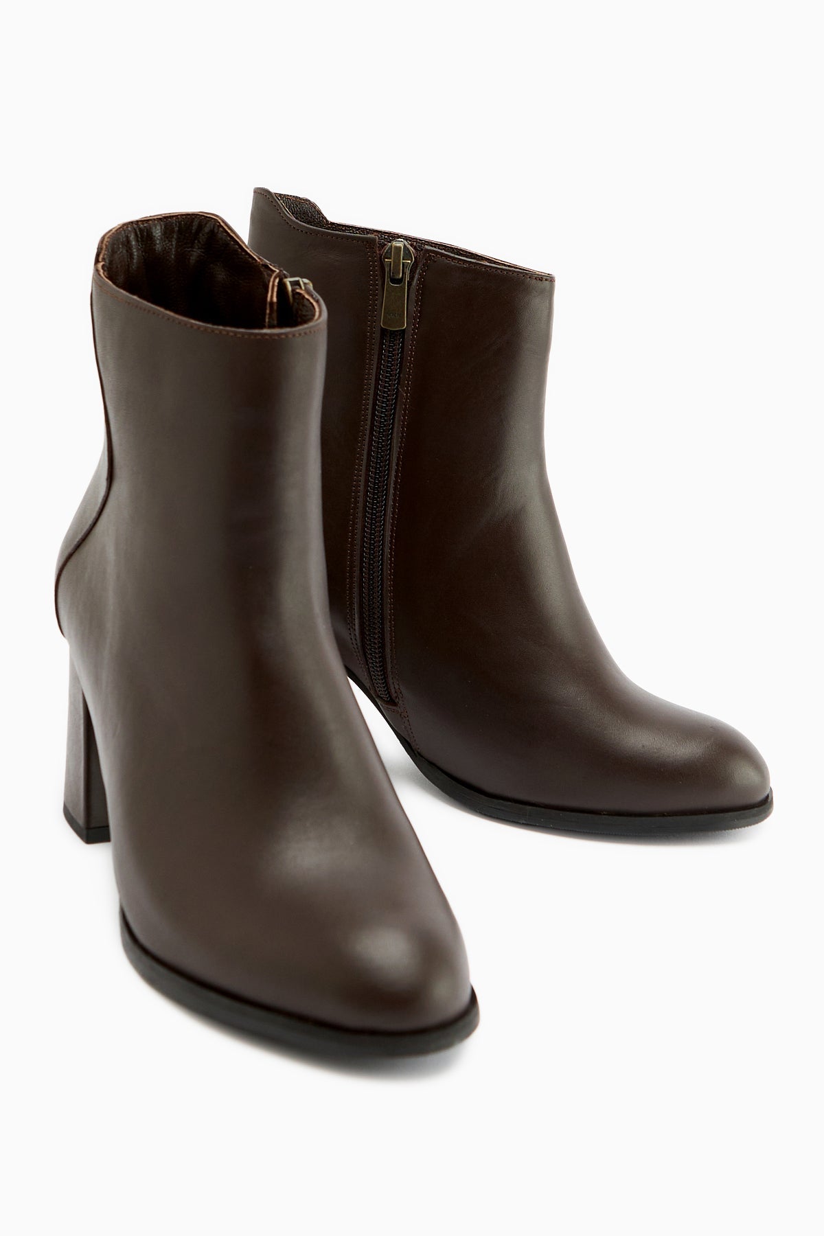 Eliza – Braun Echtleder Stiefelette mit Absatz (Damen)