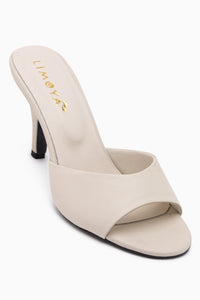 Marcia Echtes Leder Beige Absatz Damen Pantoletten