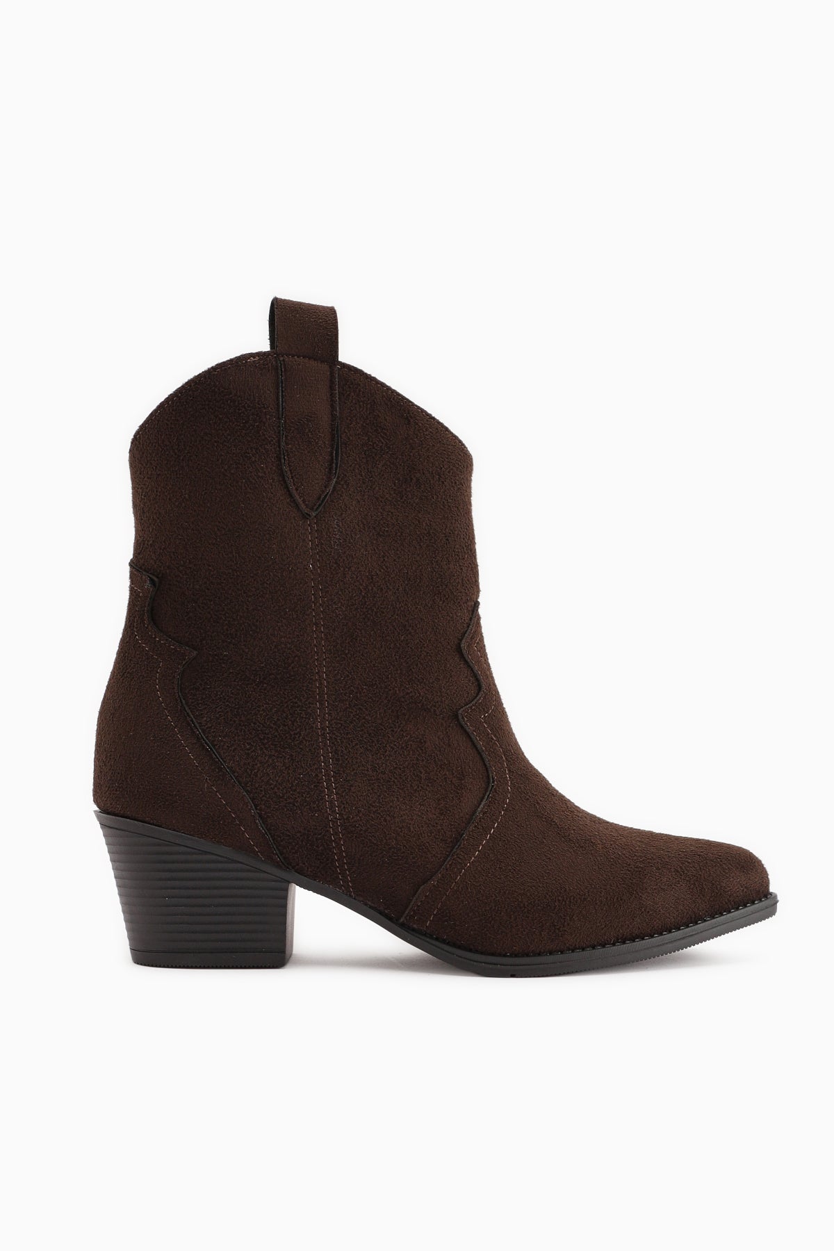 Joo Brown Suede Pointed Toe Embroidered Western Boots