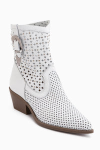 Genuine Leather Alesia White Belt Detailed Women’s Boots