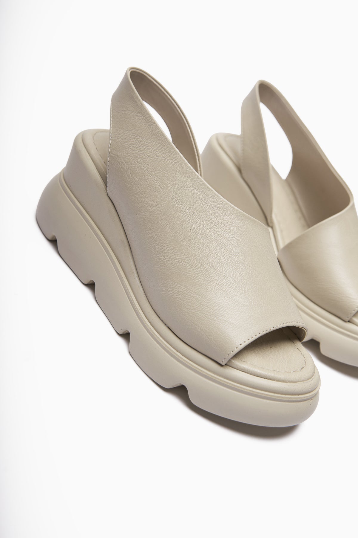 Lima Beige Dicke Sohle Offene Zehen Damen Sandalen