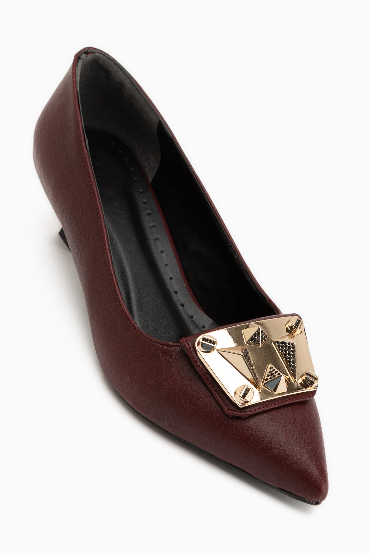 Juliet Bordeaux Schnalle Kurzabsatz Damen Schuhe