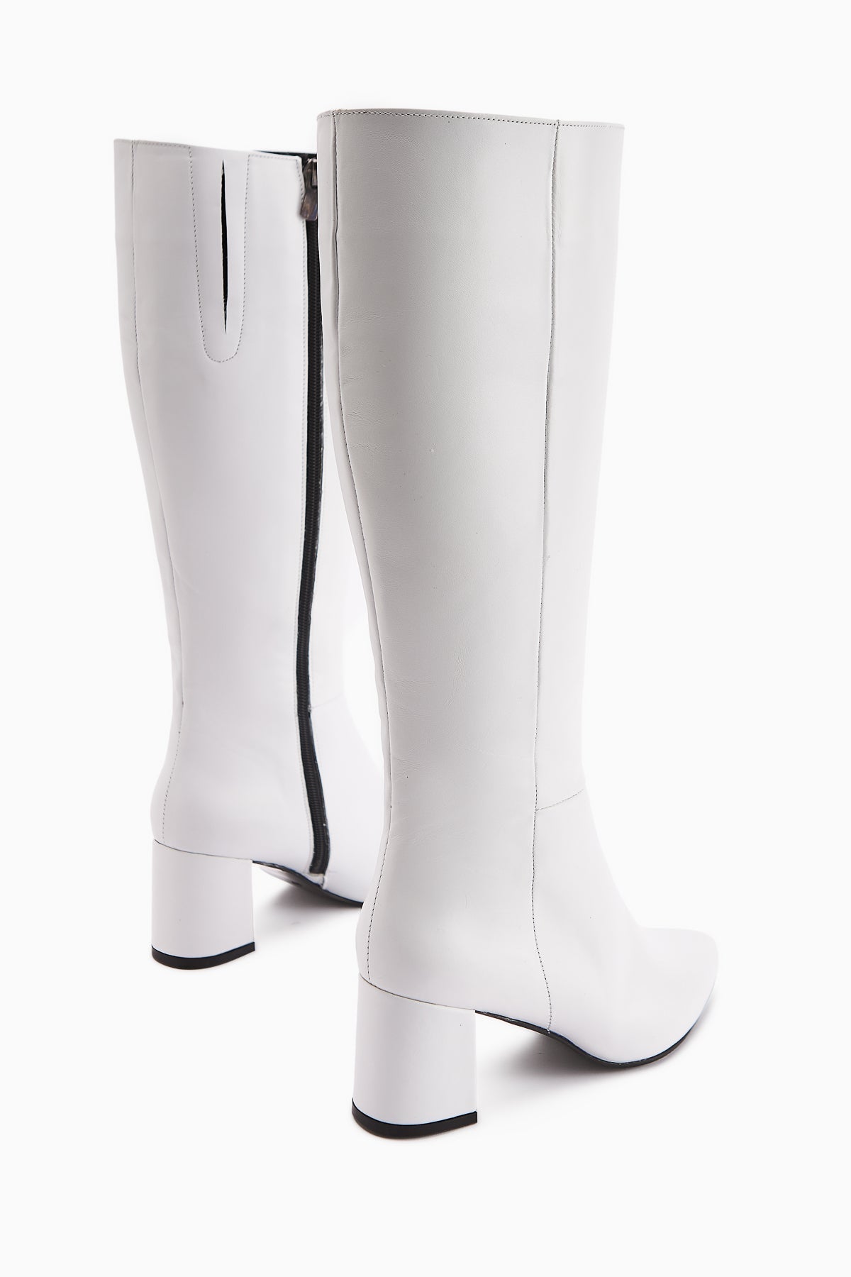 Velma Genuine Leather White High Heel Women's Boot