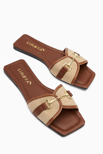 Elanor Taba Damen flache Hausschuhe mit Schnalle