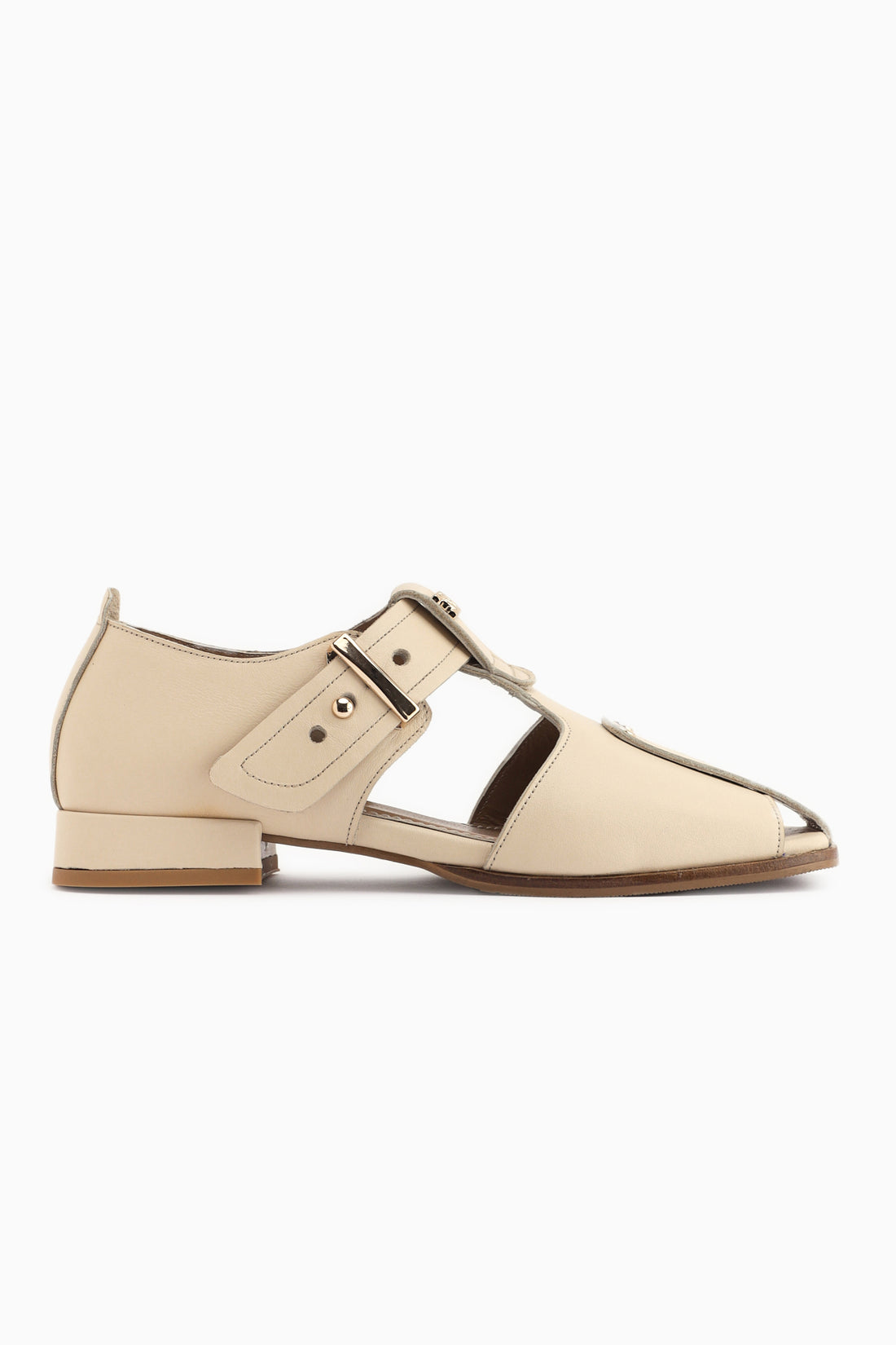 Veronica Echtes Leder Beige Gürtelsandale Damen