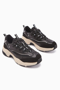 Rozhin Black Thick Sole Women's Sport Shoe