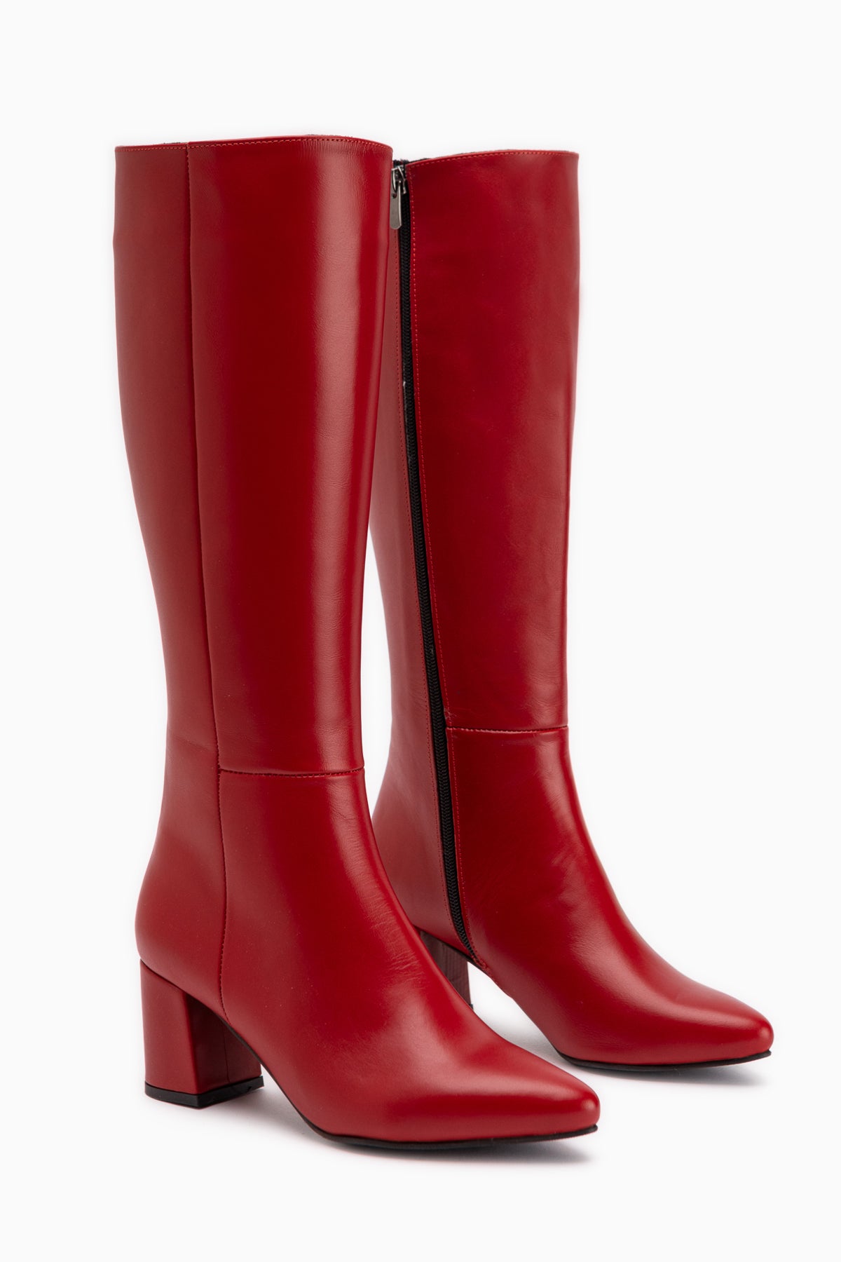 Velma Echtes Leder Rote Absatz Damen Stiefel