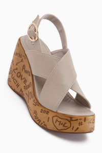 Jenifer Beige Keil Damen Sandale