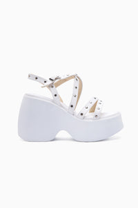 Ying White Trocque Wedge Heel Women's Sandals