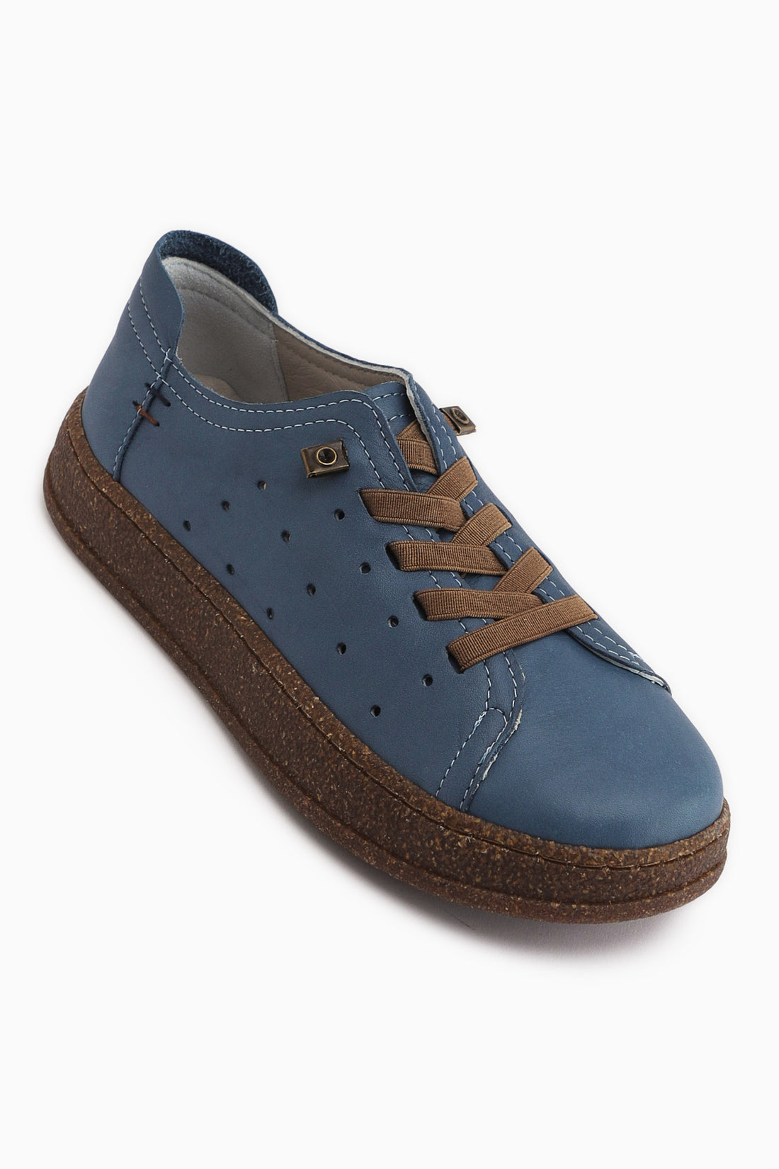 Judi Genuine Leather Blue Comfortable Sole Women’s Sneakers