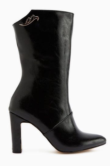 Aria – Schwarz kniehoher Stiefel mit Absatz (Damen)
