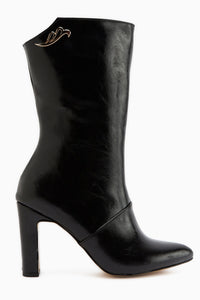 Aria – Black Heeled Knee-High Boot (Women)