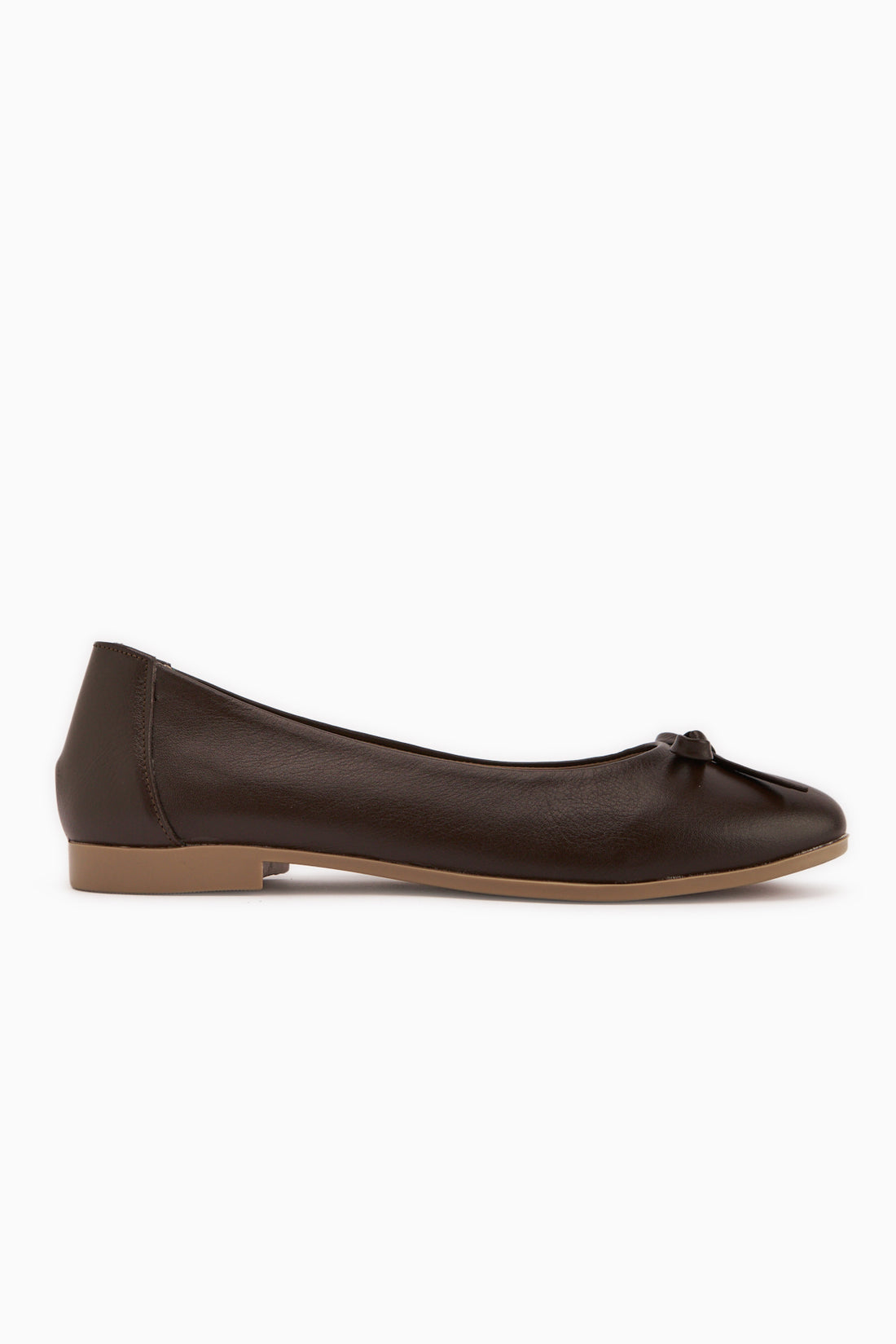 Holly Echtes Leder Braun Schleife Damen Ballerinas