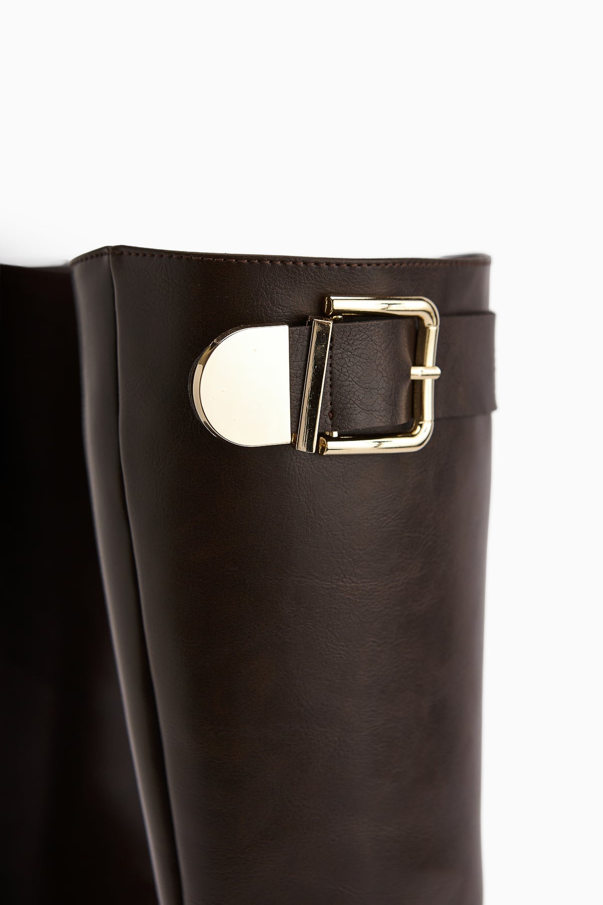 Hely Coffee Buckle Detailed High-Platform Women's Boot