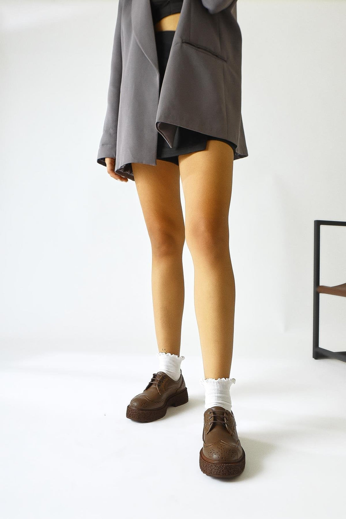 Rossy Nerz Wildleder Oval-Zehen Laser Cut Freizeitschuhe