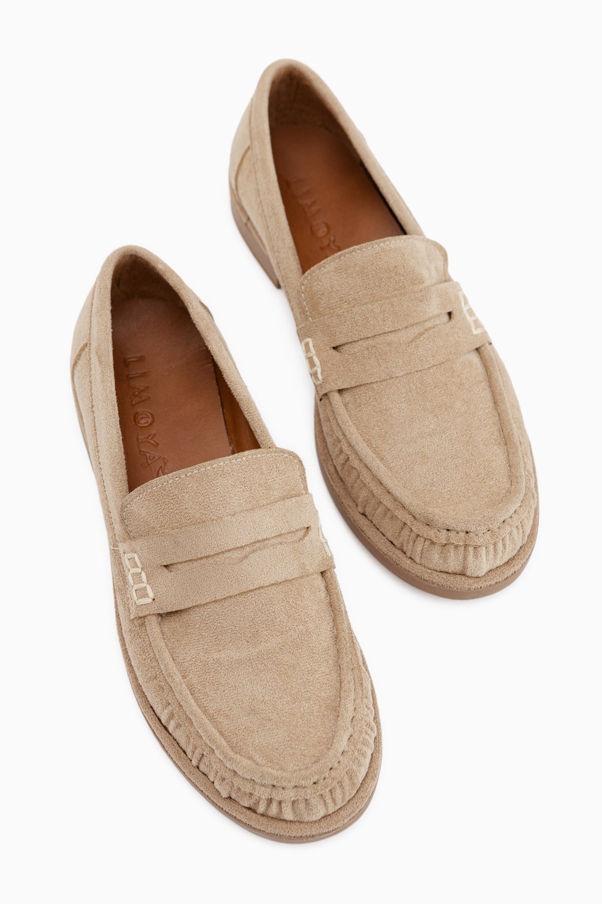 Carmel Beige Wildleder Penny Loafer Damen Schuhe
