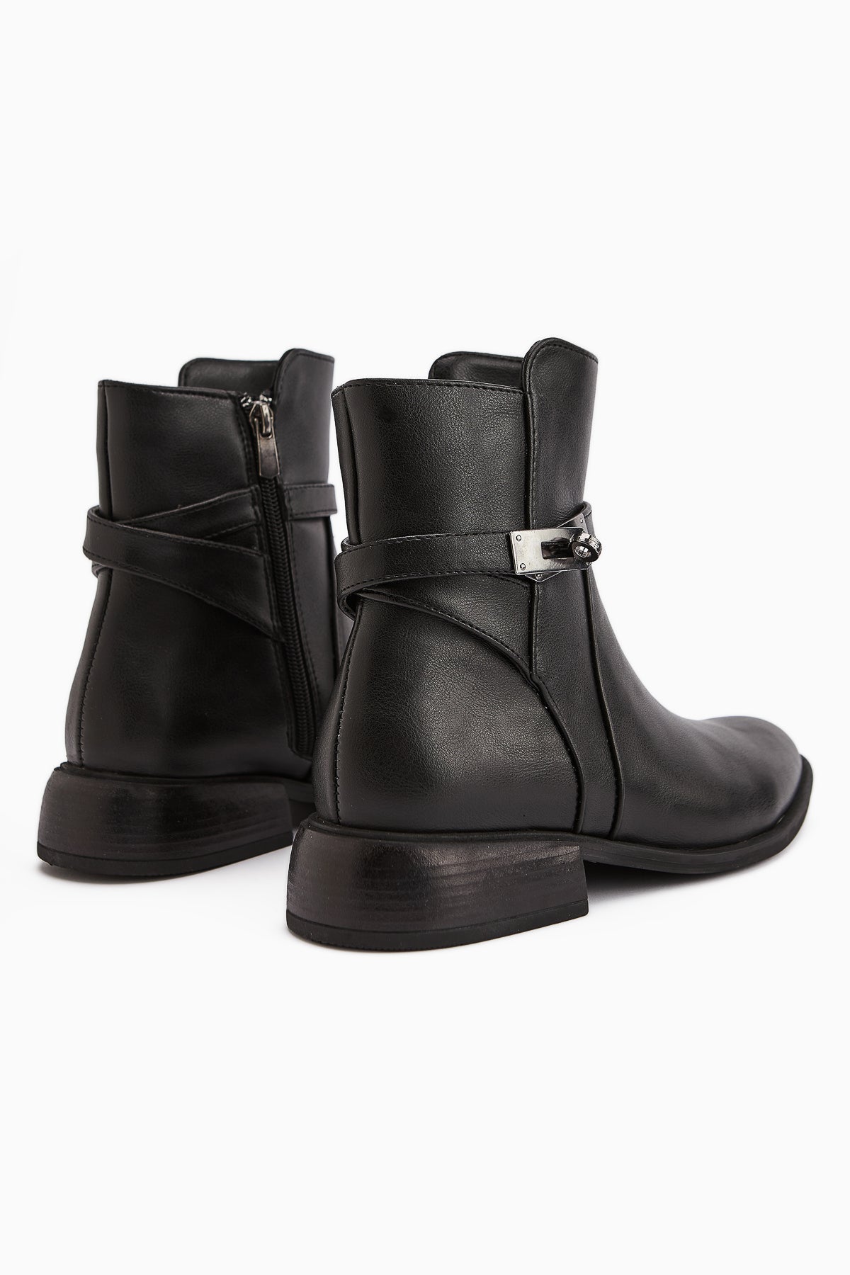 Tinna Black Buckled Women's Boot