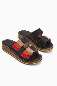 Echtes Leder Kassid Schwarz Comfort Pantoletten