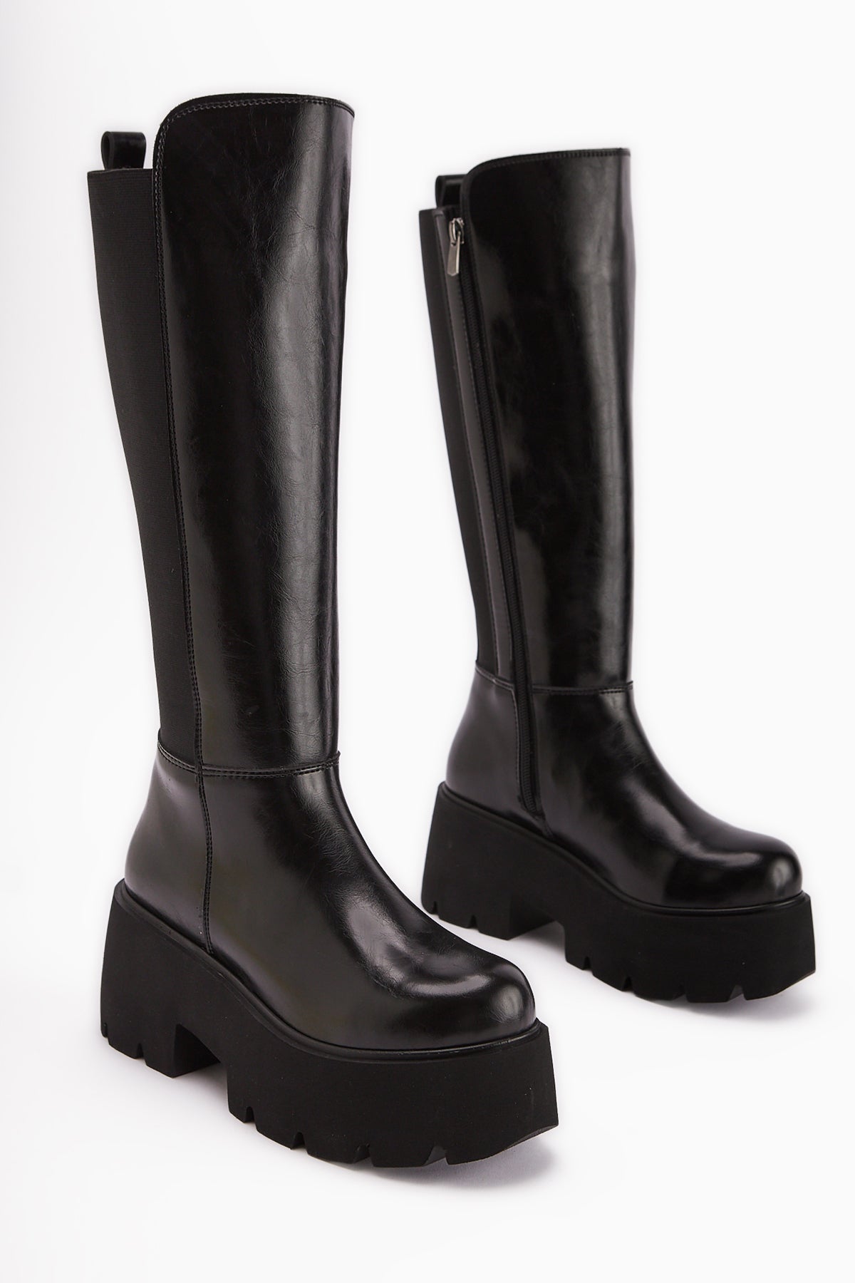 Lidia Black Platform High Heel Women's Boot