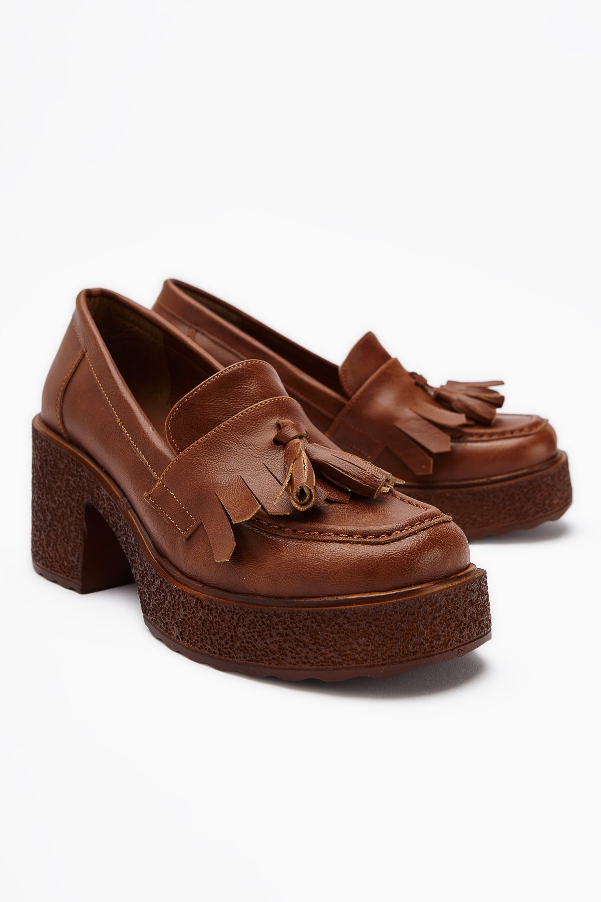 Loreen Damen Taba Quastenabsatz Loafer Bequemer Täglicher Schuh