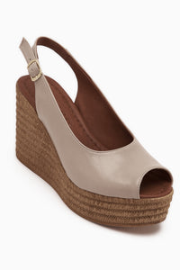 Caty Beige Wedge Damen Sandale