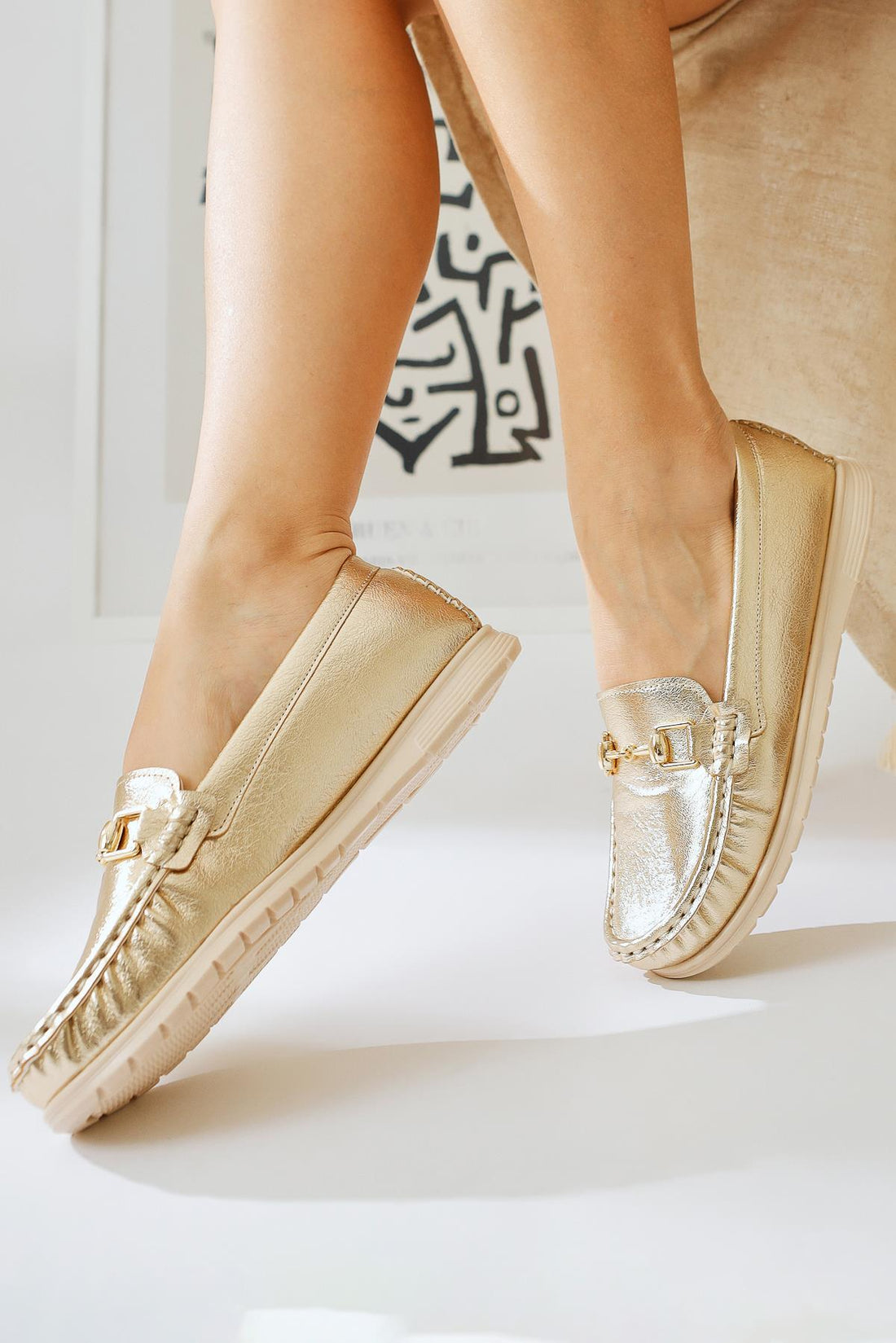 Tola Gold Buckle Detailed Casual Shoes
