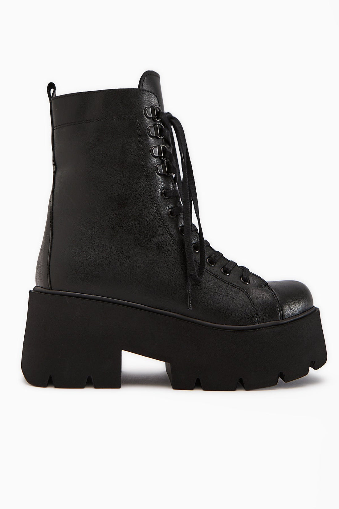 Brit Black Platform Heeled Women's Combat Boot