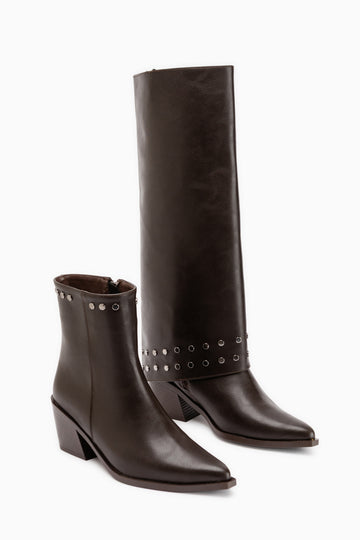 Liddy Brown Removable Cuff Women’s Boots