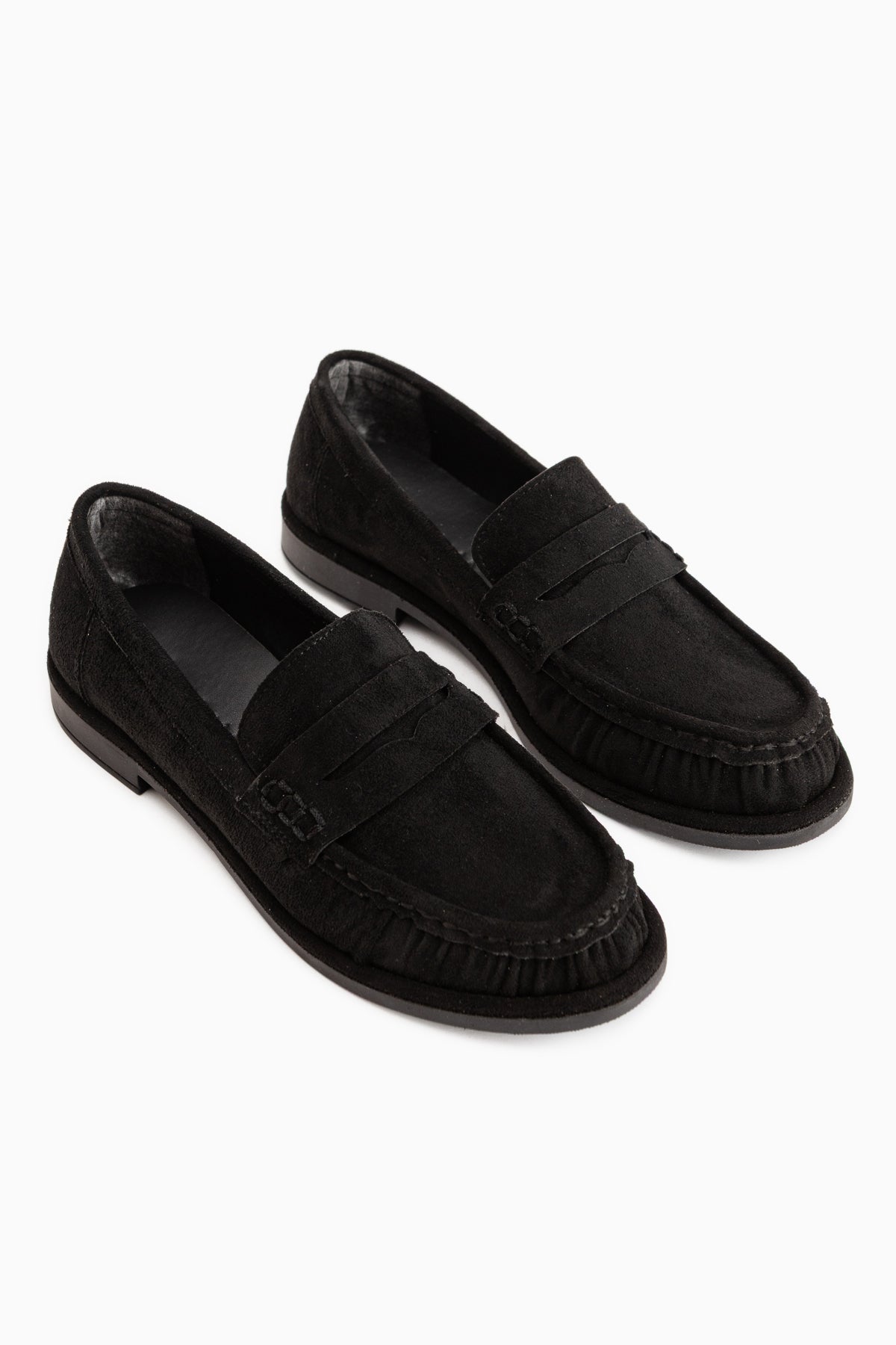 Carmel Black Suede Penny Loafer Women’s Shoes