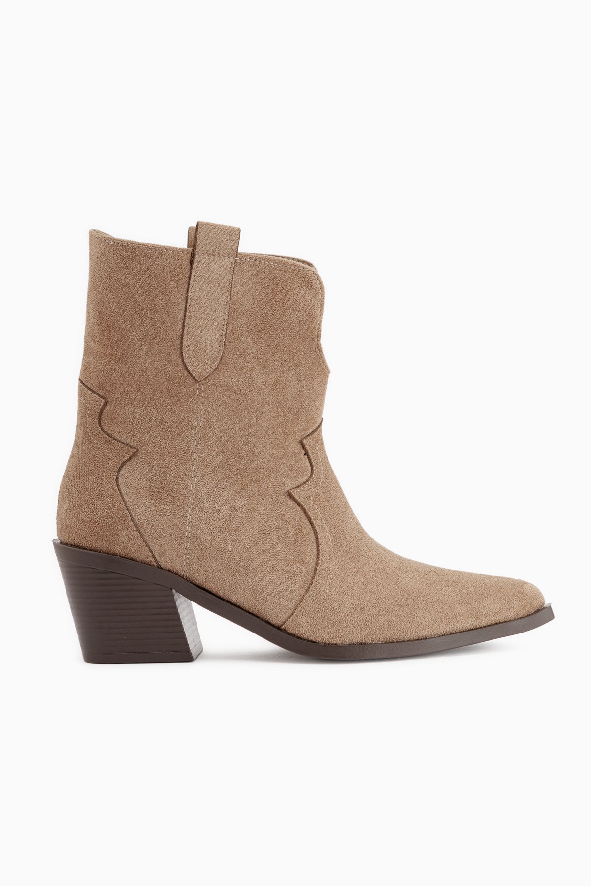 Erica Beige Wildleder Absatz Western Damen Stiefel