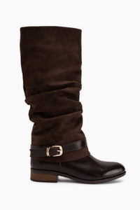 Raine Braun Wildleder Schnallen Damen Stiefel