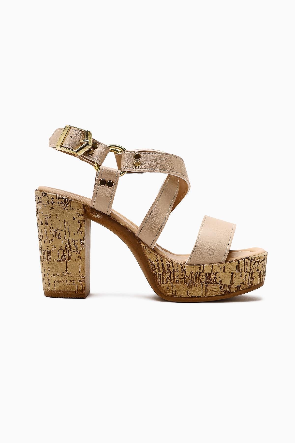 Havannah – Nude Cross-Strap Platform Heeled Sandal (Women)