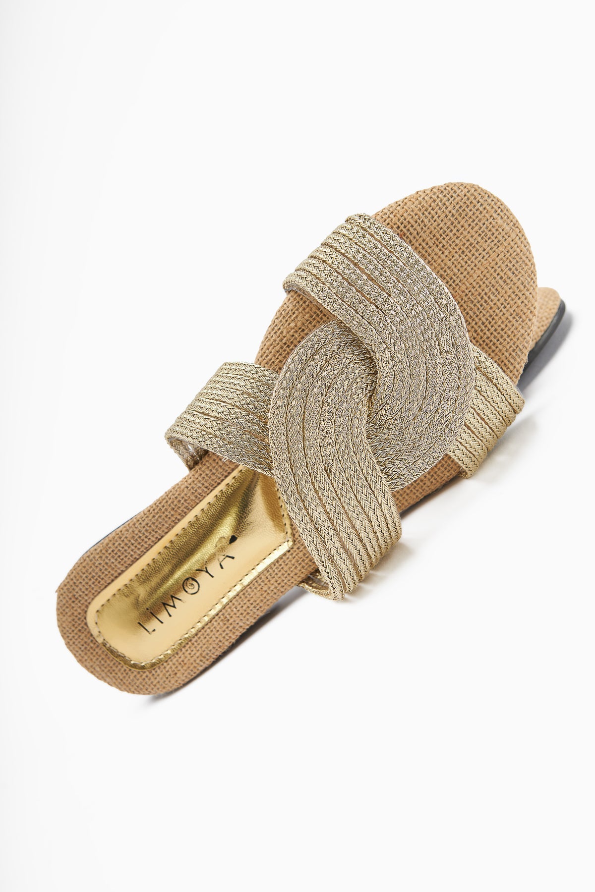 Nihaal Stroh Kreuz-Riemen Flache Damen Hausschuhe