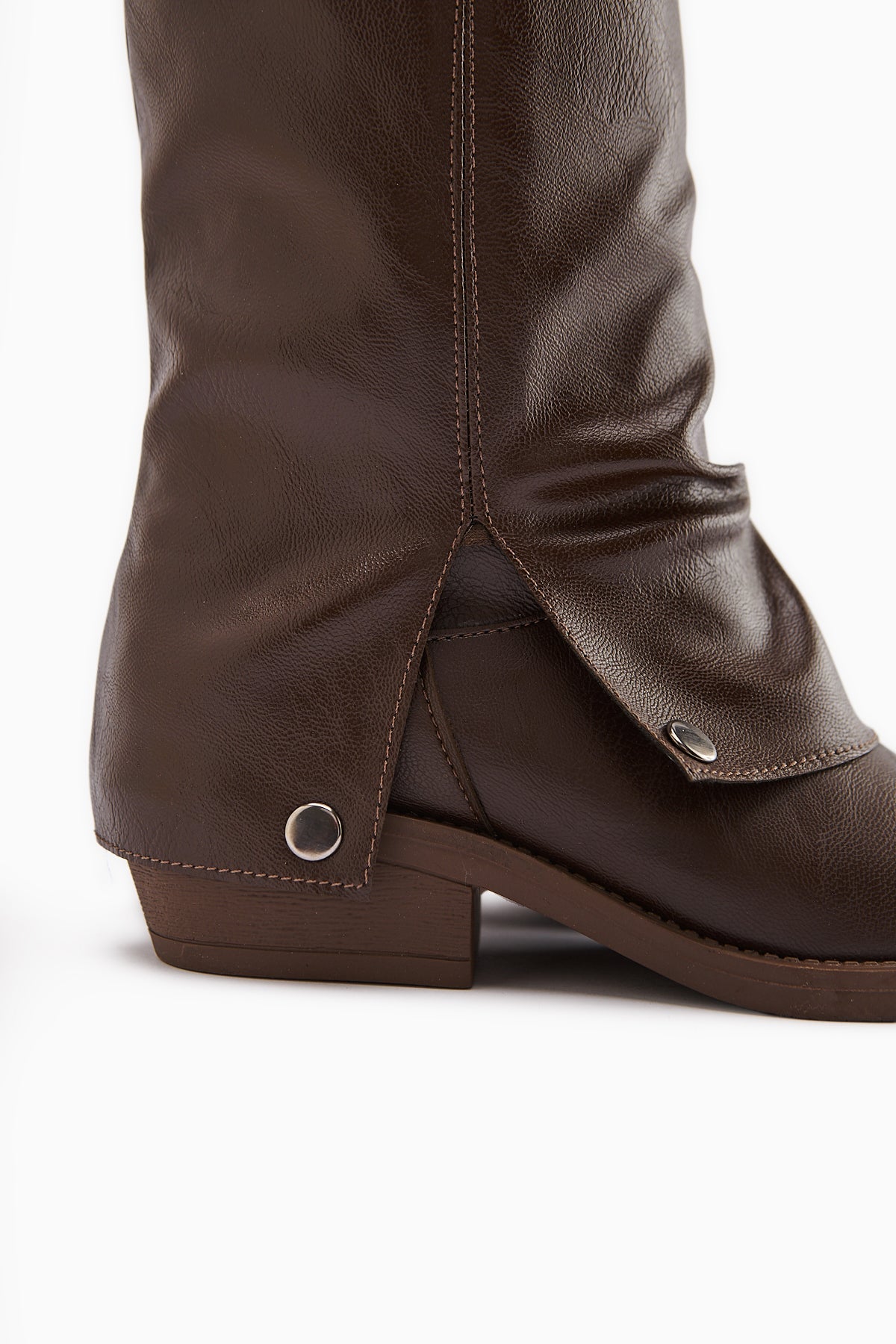 Fadia Coffee Square Toe Pleated Women's Boot