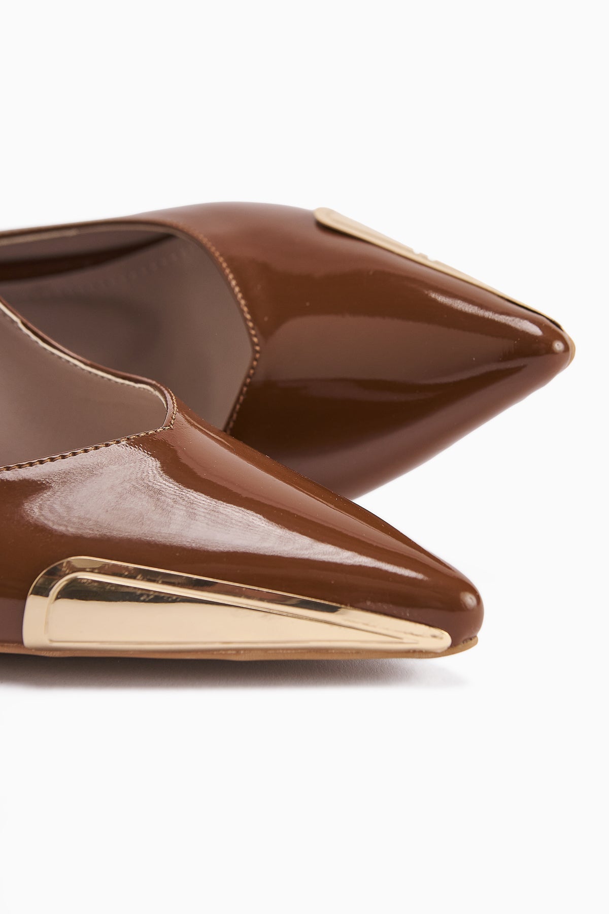 Lula Taba Patent Leather Metal Buckled Pointed Toe Women's Heels