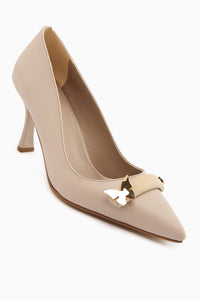 Misa Beige Buckled Women's Stiletto