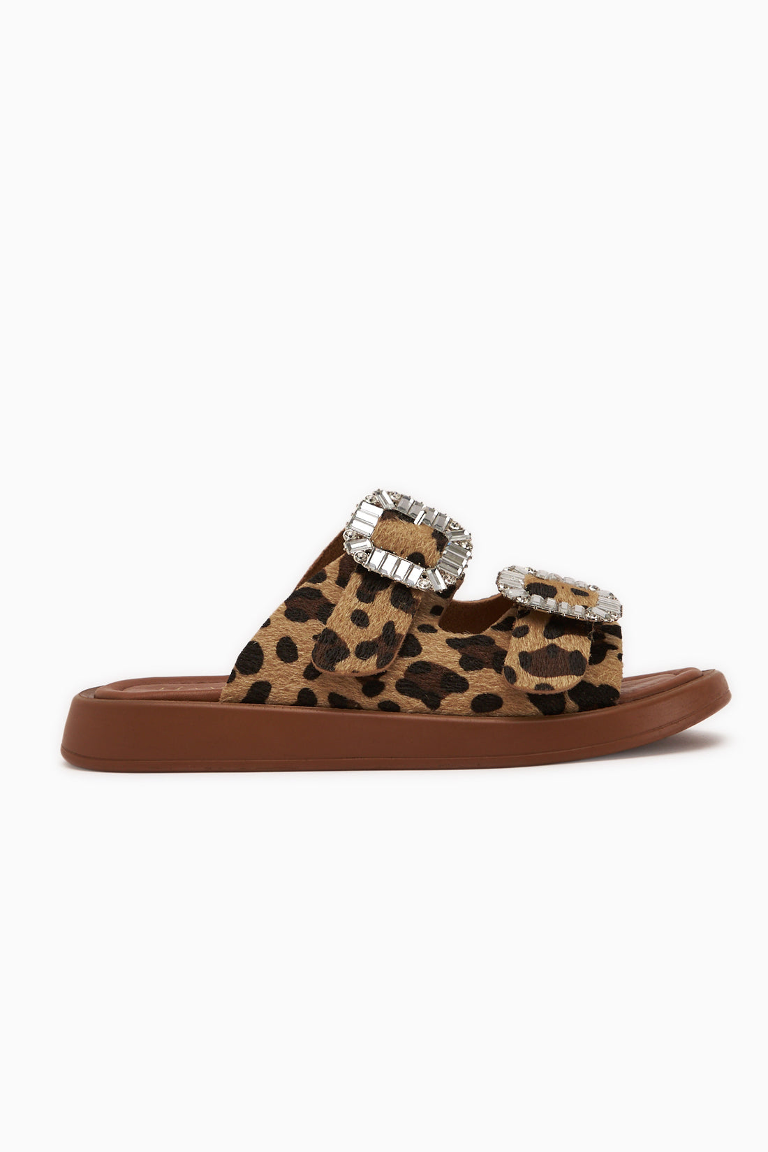 Esila Echtes Leder Leopardenstein Damen Pantoletten