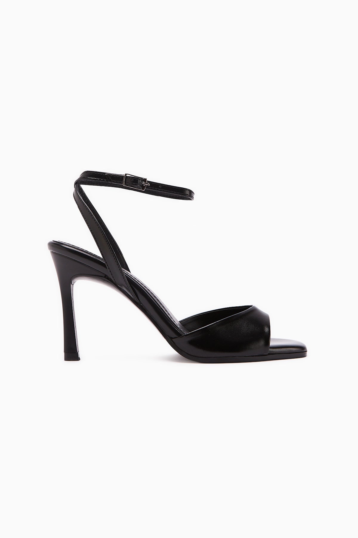 Nova Black Ankle Strap Stiletto Women's Shoes