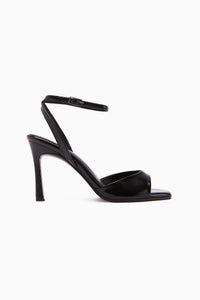 Nova Black Ankle Strap Stiletto Women's Shoes