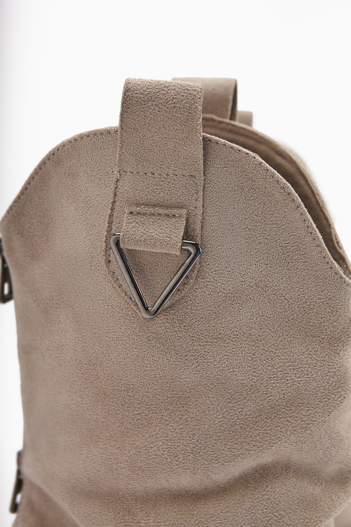 Peggy – Beige Suede Heeled Western Knee-High Boot (Women)